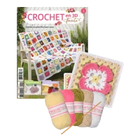 Le N°1 : Le fascicule + 5 pelotes + 1 Crochet pour crocheter un carré